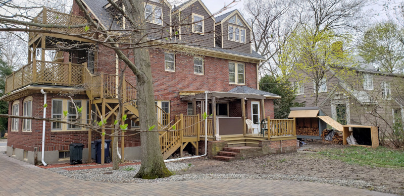 Stairs To Apartment Porch From Back Yard